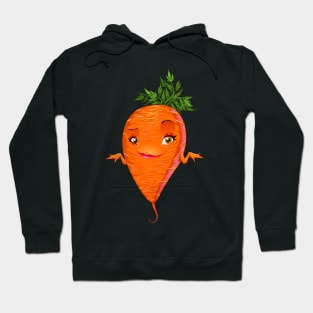 Cute Sassy Carrot Veggie Mascot Hoodie